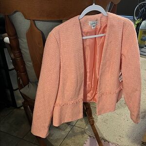 Jaclyn Smith Coral Tweed Blazer